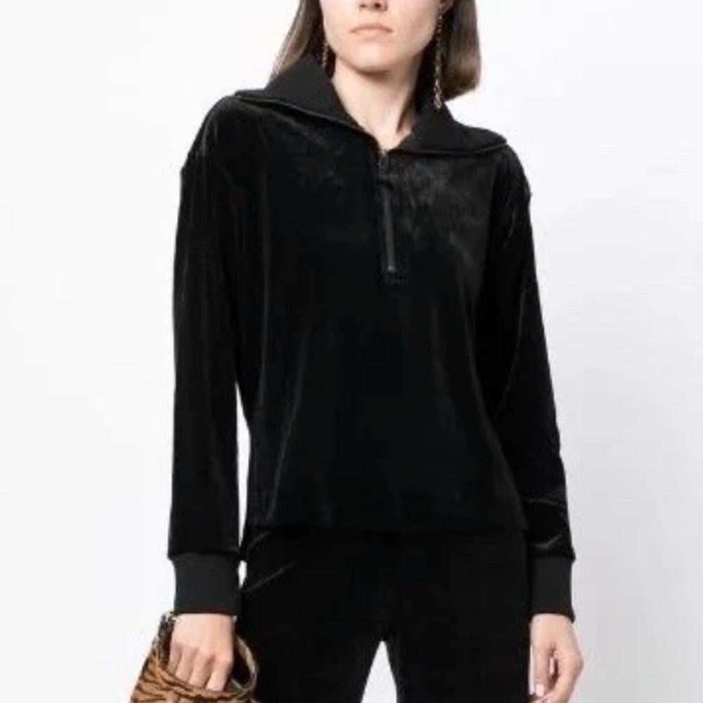 Spanx black velvet zip jacket